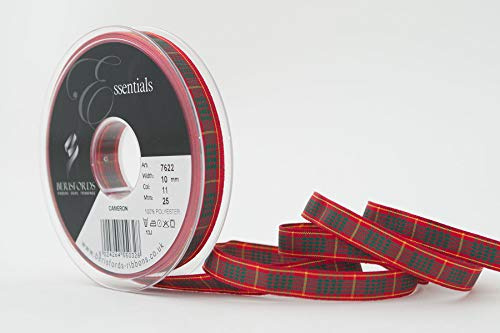 Berisfords Polyester Tartan Ribbon, Cameron, 10 mm