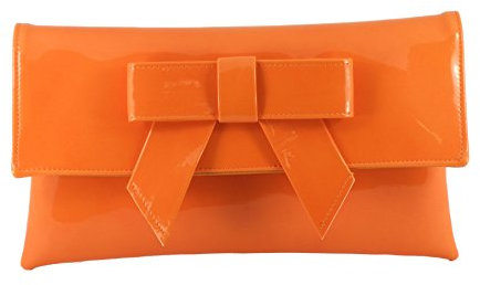 LONI - Elegante Handtasche aus Kunstleder mit Lack-Finish, orange (Orange) - Cute Patent-Orange