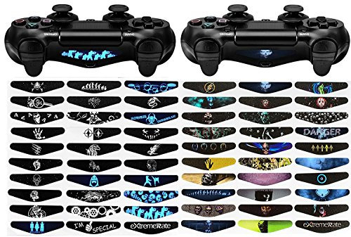 eXtremeRate 60 Stück Light Bar Decal Stickers Schützende Aufkleber Vinyl Wrap Decals kompatibel mit ps4,für ps4 Pro,für ps4 Slim Controller
