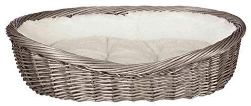 TRIXIE - 28202 - Panier en Osier avec Housse et Coussin - Gris - 60 cm