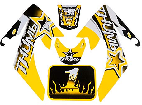 HMParts Pit Bike/Dirt Bike Top Aufkleber Set Thumb gelb