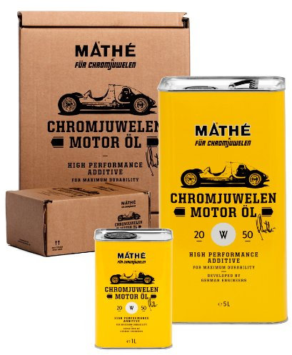 MATHÉ Chromjuwelen Motor Öl 20W-50 (5,0 l + 1,0 l) - Mild legiertes mineralisches Motorenöl für Old- und Youngtimer - High Performance Oldtimer-Motoröl mit optimalen Verschleiß- und Korrosionsschutz
