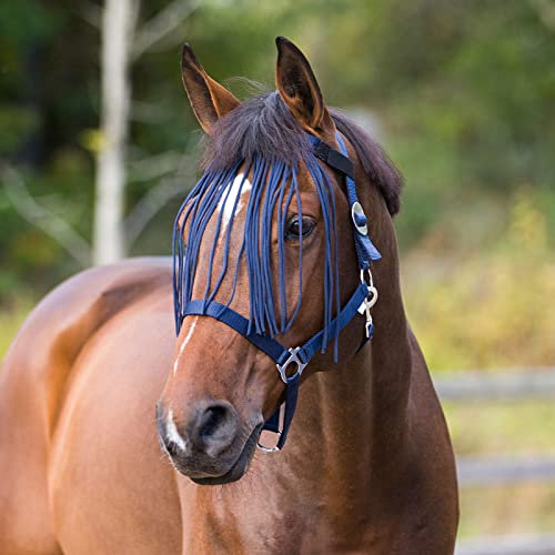 Horze Pferde Fliegenfransen, Fliegenschutz für Pferd und Pony, Blau, F