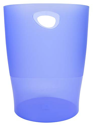 Exacompta 45310D 8er Pack ECOBIN Papierkorb 15 Liter mit Griffen. Eleganter und robuster Papierkorb und Mülleimer im modernen Design eisblau