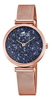 Lotus Damen-Armbanduhr 18566/2, Edelstahl, Roségold, Durchmesser 29 mm