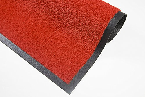 WohnDirect Premium Schmutzfangmatte Rot 150x240cm | ECONYL® Recycling-Technologie | Waschbar 60°C | Nitrilgummi-Rücken | Made in EU | Gewerbe-Fußmatte für Hochfrequenzbereiche