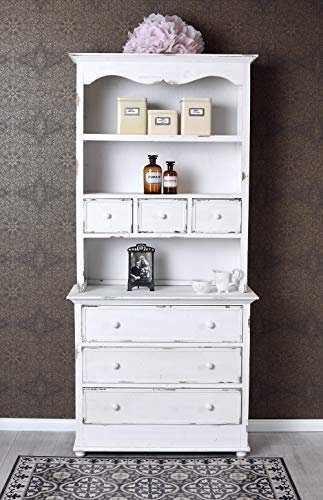 Unbekannt Buffetschrank Küchenbuffet Anrichte Shabby Chic Küchenschrank 84cm Buffet altweiss mxa039 Palazzo Exklusiv