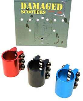Damaged TOP BRAND FREESTYLE SCOOTER 3 BOLT ALUMINIUM HANDLEBAR CLAMP FOR MICRO SCOOT CHOOSE BLUE, RED or BLACK (Black)