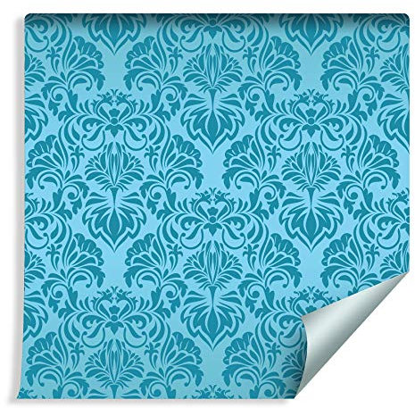Muralo Fototapete Ornament 1000 x 53 cm Vliestapete Wand Tapete Seladongrün Muster Türkis Wohnzimmer Schlafzimmer moderne Wandbilder XXL Orient Wand Dekoration Abstraktion