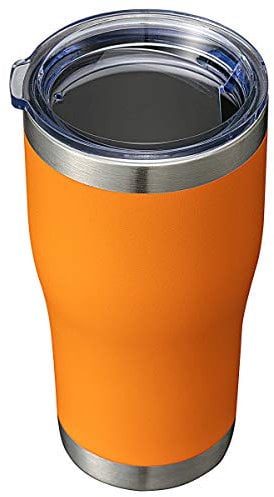HASLE OUTFITTERS 20 oz Tumbler Bulk, Stainless Steel Tumblers with Lid, Vacuum Insulated Tumbler, Double Wall Powder Coated Cup, coffee mugs, Orange, 1 Pack