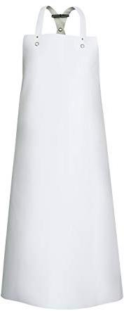 Arbeitsbedarf24 Metzgerschürze Nitrilkautschuk, Gummischürze (130 x 100, Weiß, Unisex-Erwachsene)