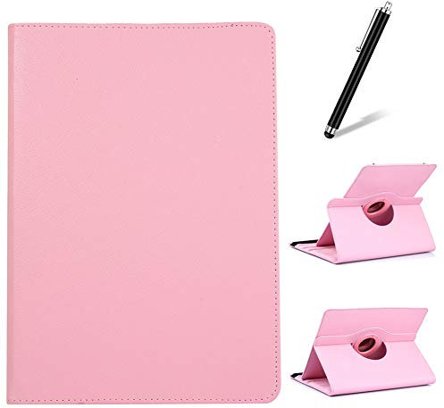 Artfeel Cover per Samsung Galaxy Tab 2 10.1 GT-P5100 P5110 P5113,Girevole 360 Gradi di Rotazione Supporto Custodia,Visualizzazione Multi-Angolo Sottile Leggero PU Pelle Flip Cover,Rosa