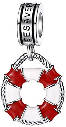 Charm Anhänger,925 Sterling Silber Schwimmen Rettungsring Perlen Charms Passen Original Armbänder Schmuck Machen Geschenk Für Frauen