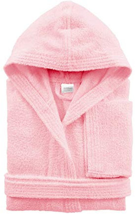 Morbidissimi Accappatoio Spugna Adulto Con Cappuccio, Cinturino e 2 Tasche, Accappatoi Uomo Donna in Spugna Morbida 400 gr/mq Puro Cotone V820 (Accappatoio Rosa, S)