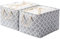 OUTBROS Große Aufbewahrungskorb, 38x28x26cm cm Stoff Aufbewahrungsboxen mit Kordelzug und Griffen, Faltbare Aufbewahrungsbehälter Ablagekörbe (Laterne/Grau, 2-Pack)