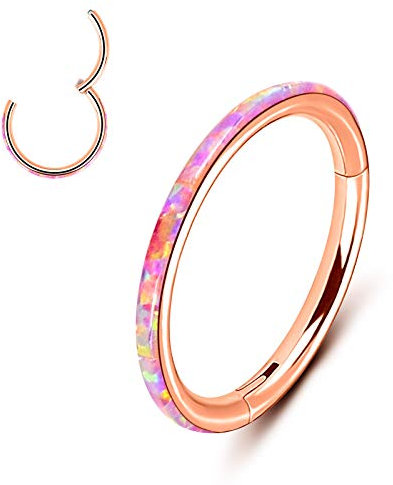 Longbeauty 16G Nasenring Hoops Nasenpiercing Ring Septum Ring Nostril Piercing Edelstahl Nase Piercings Helix Conch Tragus Ohr Piercing Lippenringe Septum Piercing, 8mm