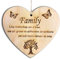 Pet-Jos Placa decorativa de madera con forma de corazón, 10 x 10 cm, ideal como regalo para la familia