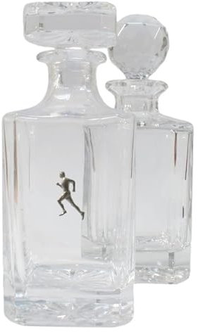 Male Runner Cut Crystal Glass Decanter & Golf Ball Style Stopper 226
