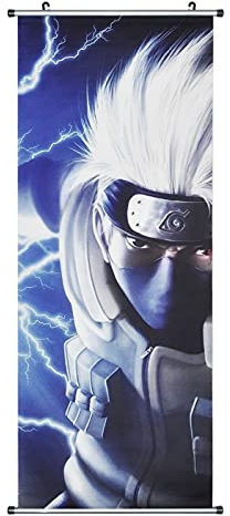 CosplayStudio Großes Naruto Rollbild/Kakemono aus Stoff | Poster 100x40cm | Motiv: Kakashi Hatake