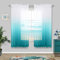 KOUFALL Küchenvorhänge, Türkis und Weiß, durchscheinend, Ombré-Kurz, Badezimmervorhänge, Fenster für kleine Schlafzimmer, 106 x 114 cm Länge