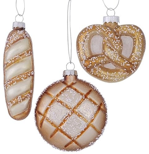 2 STK Weihnachtskugeln Brezel 8cm Glas Brezeln Christbaumkugeln Lebkuchen b502 Weihnachtskugeln Christbaumschmuck Kugel Hänger Glaskugeln