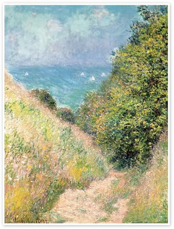 Hohlweg bei Pourville Poster von Claude Monet 50 x 70 cm Grün Wandbilder Wanddeko