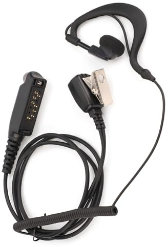 Zunate Oreillette Talkie-walkie avec Micro Bouton PTT, Casque Radio Bidirectionnel Mains Libres en Forme de G pour Sepura STP8000 STP8030 STP8035 STP8038 STP9000 Radio 2 Voies