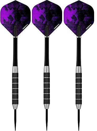 Designa Personalisierte Hurricane V2 Dartpfeile, schwarze Rändelstahlspitze, 26 g (D5326)