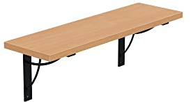 AKKE Wandregal - Hängeregal mit 18 mm Möbelplatte und Metallhalterungen - Wandablage für Moderne Wohnräume, Bücher, Pflanzen und Deko - Loft Neo - Buche Bavaria 50x20 cm