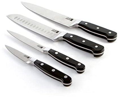 Quid Inox Chef Black Set de couteaux de cuisine 9 cm - 12 cm - 18 cm - 20 cm - 25 cm