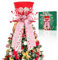 HMASYO Zuckerstangen Weihnachtsbaumspitze Hut – roter Zylinder mit großen Süßigkeitenschleifen Weihnachtsbaumspitze Dekorationen Ornamente für Zuhause Party Dekor