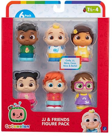 CoComelon JJ und Freunde 6 Figuren Pack - Inklusive JJ, Bella, Cody, Nico, Nina und CeCe - Höhe ca. 7 cm