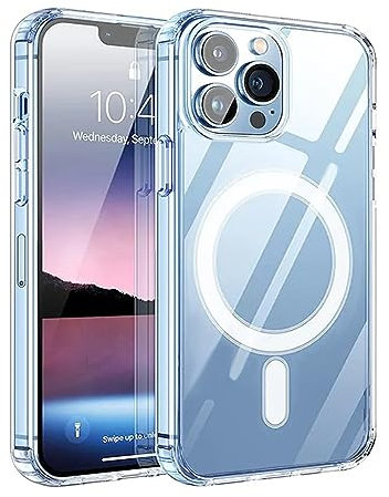 BRELIE Magnetic Phone Case with Privacy Screen Protector, Compatible with iPhone 14 Pro, MagSafe Wireless 20W Charging, Shockproof, Anti-Scratch Clear
