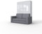 MAXIMAHOUSE Schrankbett vertikal Invento LED 140V (140x200) mit Sofa, Möbelset (Weiss/Weiss Glanz + graues Sofa)