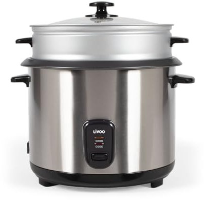 Livoo - Cuiseur à riz et vapeur - Acier inoxydable, 2,8L, 1000W, cuve amovible