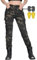 CBBI-WCCB Damen Moto Jeans Motorrad Hose mit Protektoren Motorradhose (DE/NL/SE/PL, Bundweite & Schrittlänge, 32, 31, Grüner Tarnanstrich)