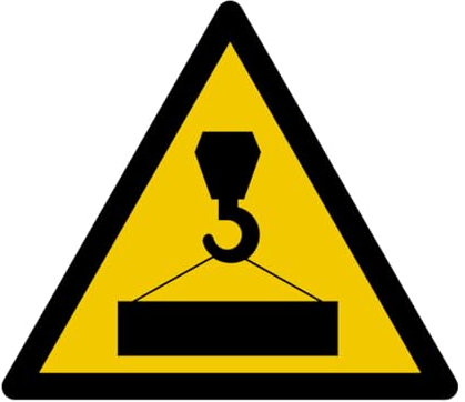 W208 - Achtung Hängende Last - Warnschild - Maße wählbar - Norm ISO 7010