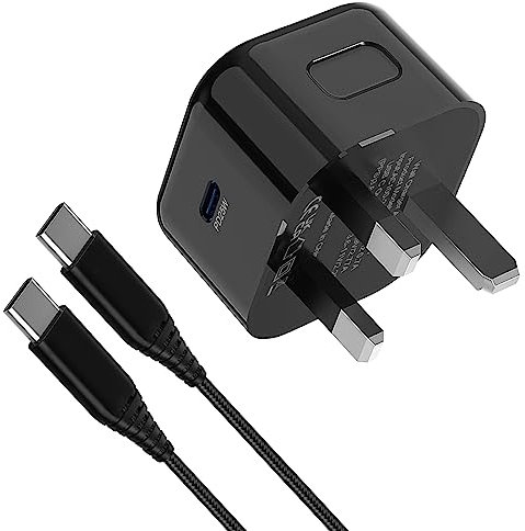 25W USB C Charger Plug for Samsung A55 5G/A26 A25 5G/A16 5G/A36 A35 5G/S25 Galaxy A34 A33 A23/Z Fold 4 5 6/Z Filp S24 S23 Plus iPhone 16e 16 Pro Super Fast Phone Charging UK Type C Adapter and Cable