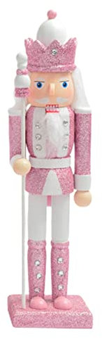 Schiaccianoci Natalizi in Legno Rosa - Figure di Schiaccianoci Natalizi in Legno da 30 Cm | Schiaccianoci di Natale Rosa Ornamento del Soldato Figure di Schiaccianoci da Collezione Giocattolo