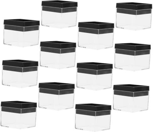 STOBOK 12stücke Transparente für Probenaufbewahrung Robuste Vitrinen zur Präsentation von Sammlungsstücken Spiegelnde Aufbewahrungsboxen mit Sicheren Böden für Schmuck und Mineralien