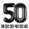 50 Geburtstag Deko zahlen luftballon 50 jahre | Folienballon Schwarz - für 50. Geburtstagsdeko Männer Frauen Ballon Zahl Deko zum Geburtstag fliegt mit Helium 50.Geburtstagsparty 40-101cm Black, 50