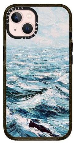 CASETiFY Impact iPhone 13 Case [4X Military Grade Drop Tested / 8.2ft Drop Protection/Compatible with Magsafe] - Deep Blue Sea - Glossy Black