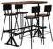 ShCuShan Bar-Set 5-TLG. Altholz Massiv Hochtisch Mit StüHlen Set Kellerbar
