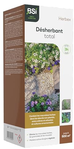 BSI - Herbex - Désherbant Jardin - Action 2 En 1 - Polyvalent 900 ml - Premiers effets visibles 3h- Elimine Les Mauvaises Herbes Et Mousses - Produit A Base d'Acide Pélargonique - Jusqu'à 500 m²