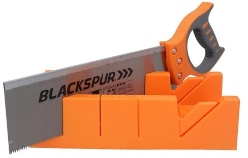 AB Tools Tenon Saw with Plastic Mitre Block for Wood 45 + 90 Degree Angles Mitre Cutter