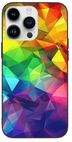 DCEHGEW Rainbow Geometric Printed Phone Case for iPhone 14 Pro 6.1 inch - Cute Shockproof Phone Case Cover for iPhone 14 Pro, Anti-FingerprintNot Yellowing