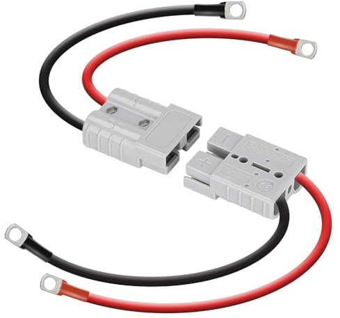 Qusedwey Anderson Connector 50A Kit Anderson Plug 8 Guage 30cm Battery Cables Waterproof Quick Connectors for Lifepo4