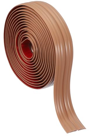 PATIKIL 40mmx3m Übergangsprofil Selbstklebend Fußbodenleisten, Braun Weichsockelleiste Selbstklebend Übergangsleiste Böden, Kantenschutz Abdeckleisten für Fußböden Fliesen Laminat Decke