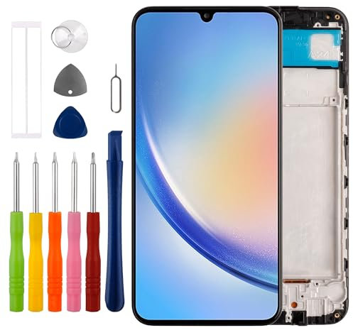 Duotipa Neu 6.5 OLED Display Kompatibel mit Samsung Galaxy M34 5G SM-M346B (Schwarz mit Rahmen) LCD Display Touchscreen Digitizer Montage mit Reparatur Tools Kit