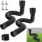 Hengrongshen 2 pezzi di estensione flessibile per grondaia, tubo di scarico, tubo di scarico flessibile rotondo per tubo di scarico 80/100 mm, allungabile da 47 a 150 cm, prolunga per grondaie, nero